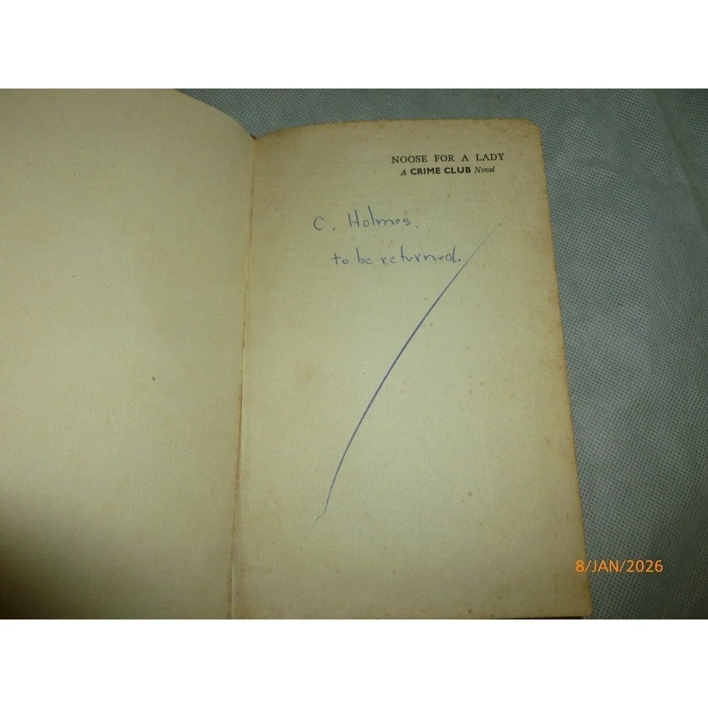 Noose for a Lady Harry Carmichael Collins Crime Club Mystery Hardcover 1958‎ DJ